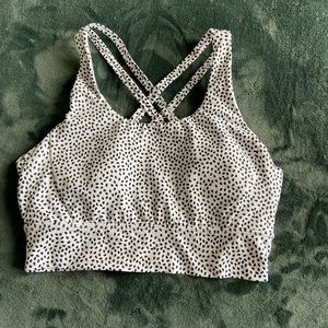 Buffbunny rosa sports bra in white bossy print size medium